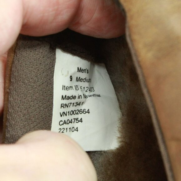 LL Bean All Week Brown Leather Shearling Lined Moccasin Slippers Size 9 M - Picture 8 of 9